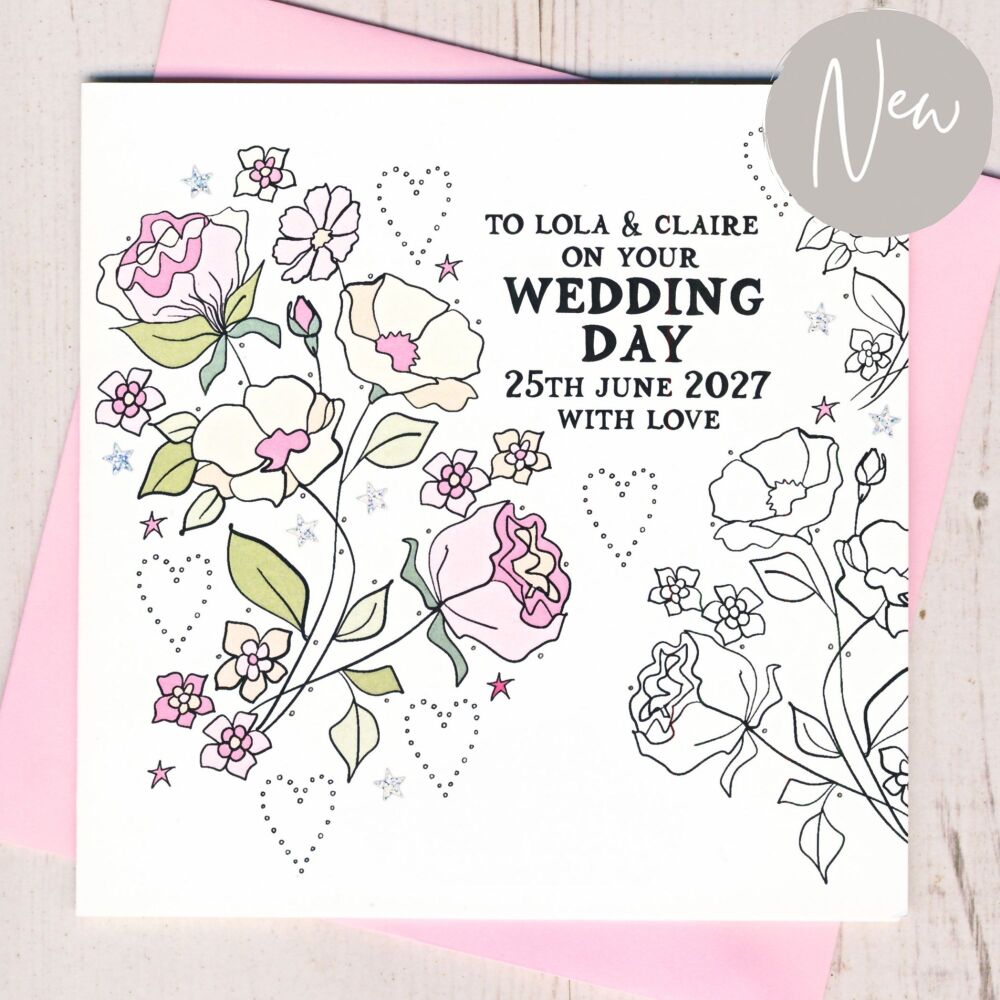 <!-- 041 -->Personalised Wedding Flowers Card