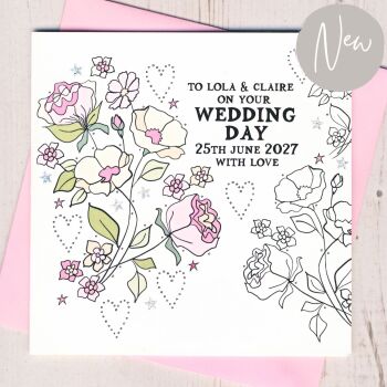 Personalised Wedding Flowers Card