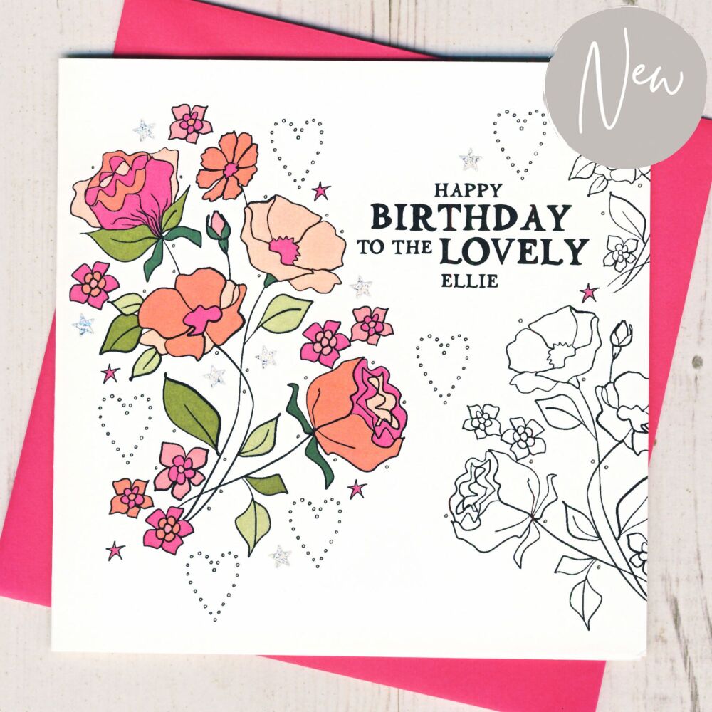 <!-- 038 --> Personalised Floral Birthday Card