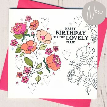  Personalised Floral Birthday Card