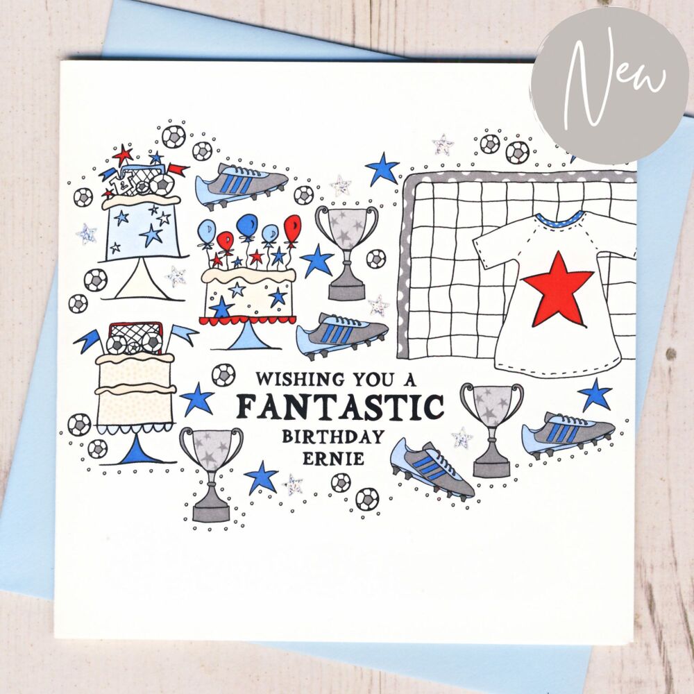 <!-- 041 --> Personalised Football Birthday Card