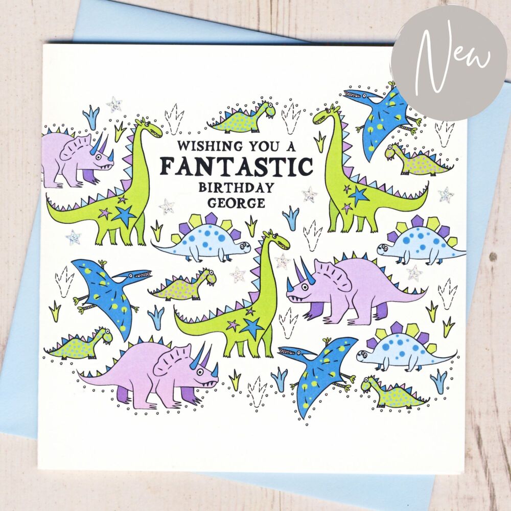 <!-- 043 --> Personalised Dinosaur Birthday Card