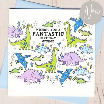  Personalised Dinosaur Birthday Card