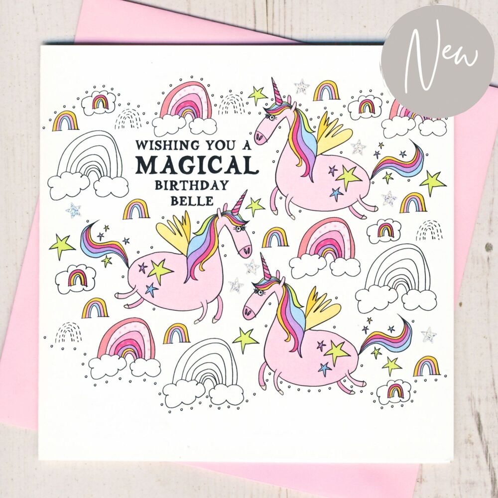 <!-- 044 --> Personalised Unicorn Birthday Card