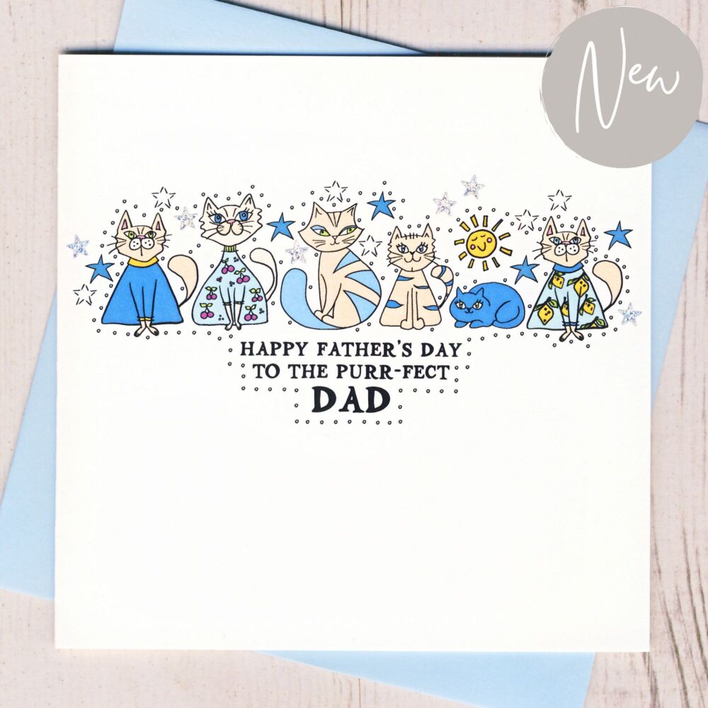 <!-- 002 --> Happy Father's Day To The Purr-fect Dad Card