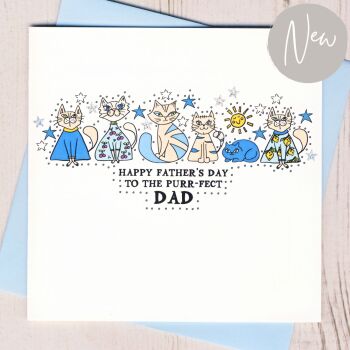 Happy Father's Day To The Purr-fect Dad Card