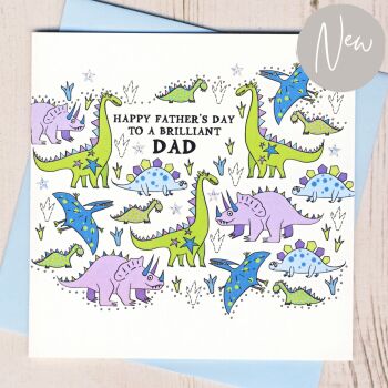    Happy Father's Day Dinosaurs Card