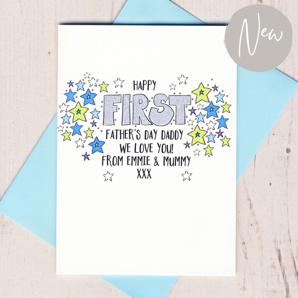 <!-- 003 -->   Personalised Happy First Father's Day Card