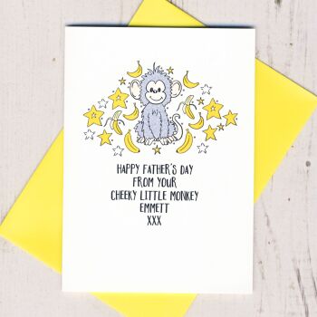      Personalised Happy Father's Day From Your Little Monkey Card