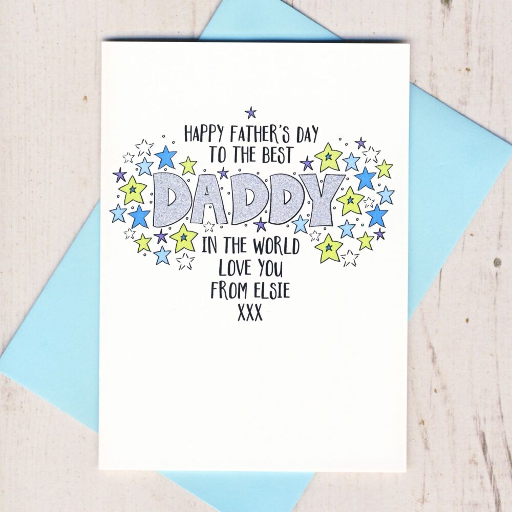 <!-- 003 -->      Personalised Happy Father's Day Daddy Card