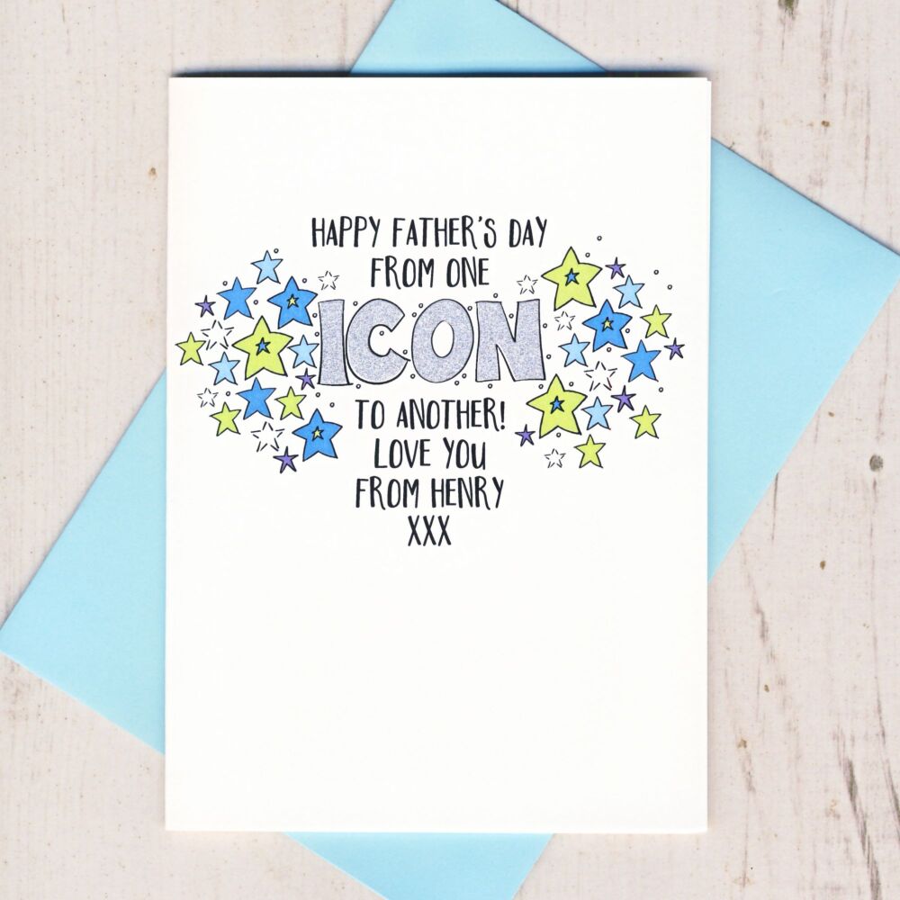 <!-- 003 -->       Personalised Happy Father's Day Icon Card