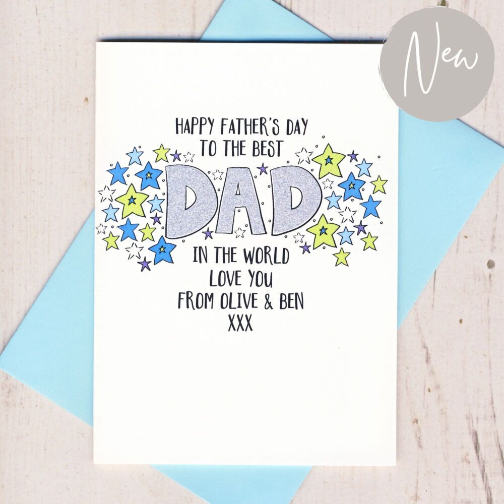 <!-- 003 -->         Personalised Happy Father's Day Dad Card
