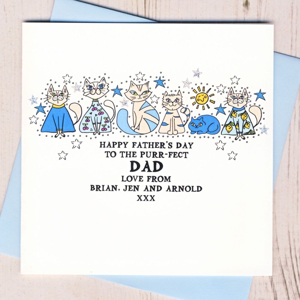 <!-- 002 --> Personalised Happy Father's Day To The Purr-fect Dad Card