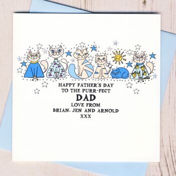  Personalised Happy Father's Day To The Purr-fect Dad Card