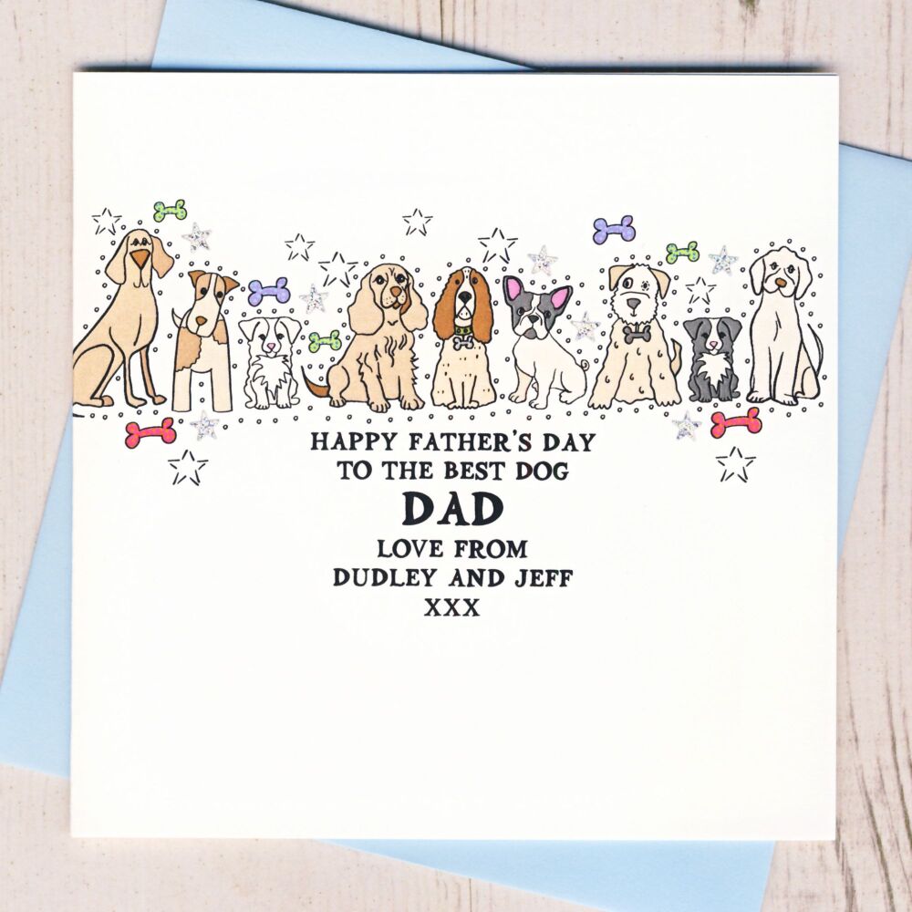 <!-- 002 -->  Personalised Happy Father's Day To The Best Dog Dad Card
