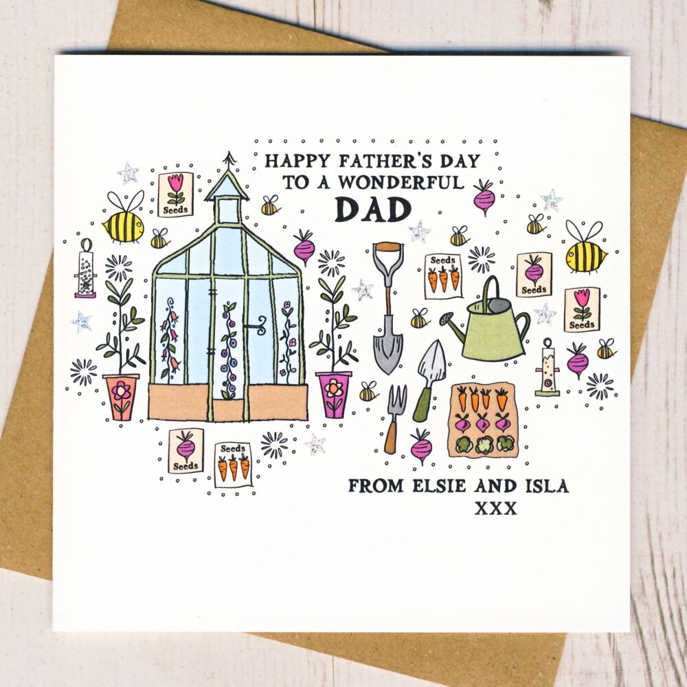 <!-- 002 -->     Personalised Happy Father's Day Gardening Card
