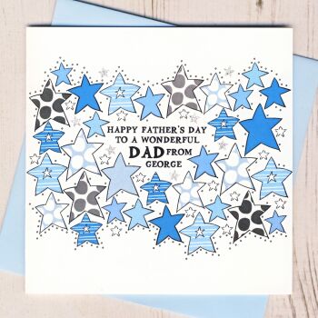       Personalised Happy Father's Day Stars Card