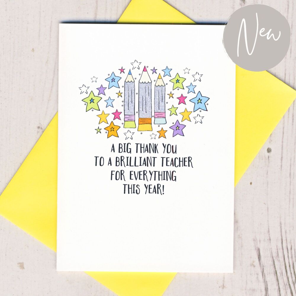 <!-- 043 -->  A Brilliant Teacher Thank You Card