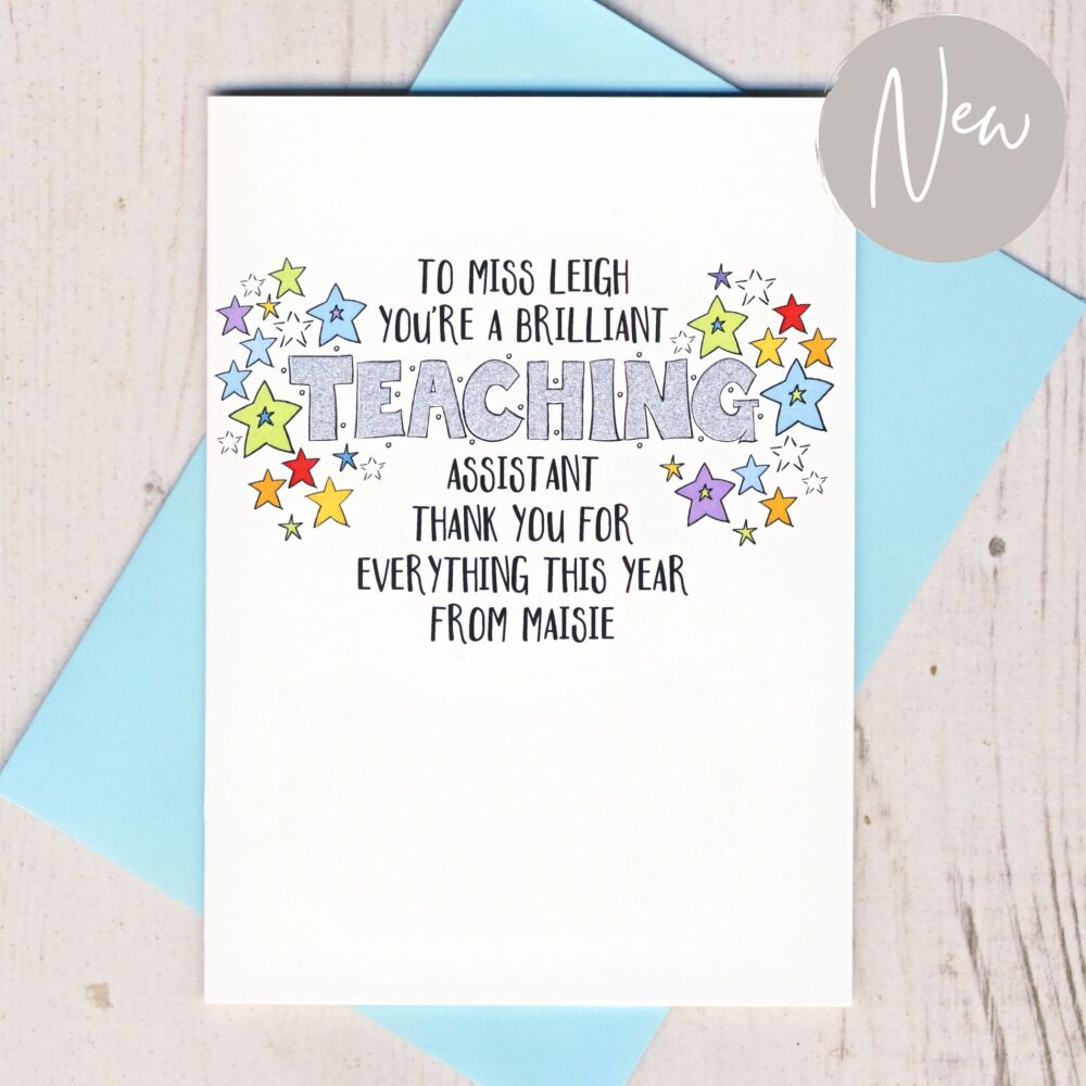 <!-- 041 -->  Personalised Teaching Assistant Thank You Card