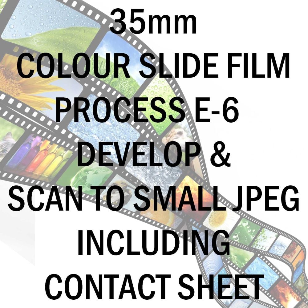 35mm COLOUR SLIDE FILM E-6 DEVELOP AND SCAN TO SMALL JPEG C-D INC 10X8 CONTACT SHEET