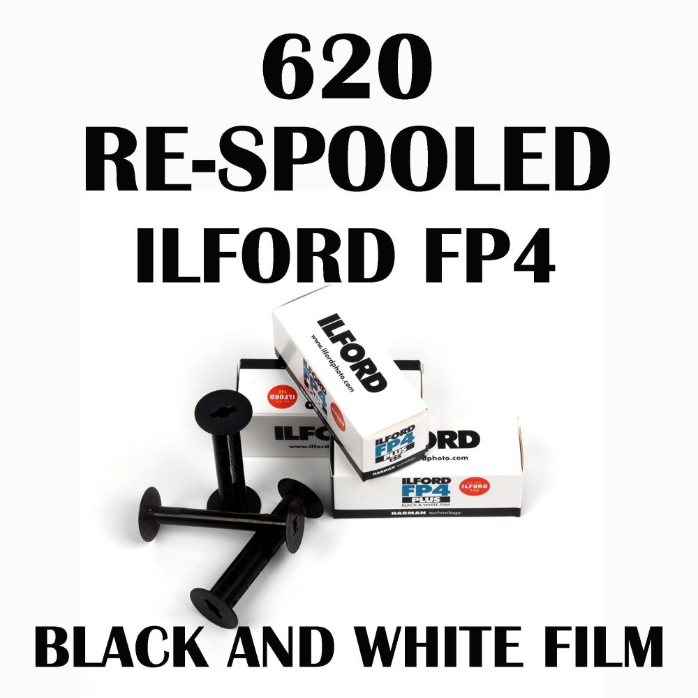 RE-SPOOLED 620 ILFORD FP4 BLACK AND WHITE FILM