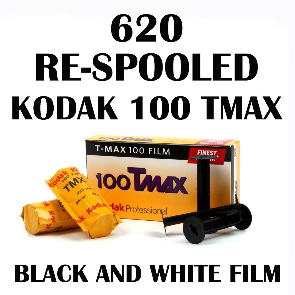 RE-SPOOLED 620 KODAK TMAX 100 BLACK & WHITE FILM