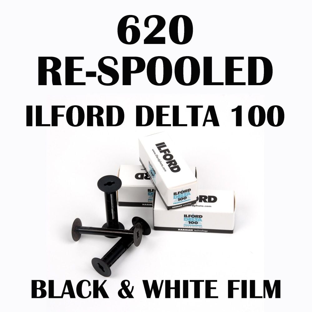 RE-SPOOLED 620 ILFORD DELTA 100 BLACK AND WHITE FILM