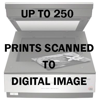 UP TO 250 PRINTS SCANNED TO DIGITAL IMAGE