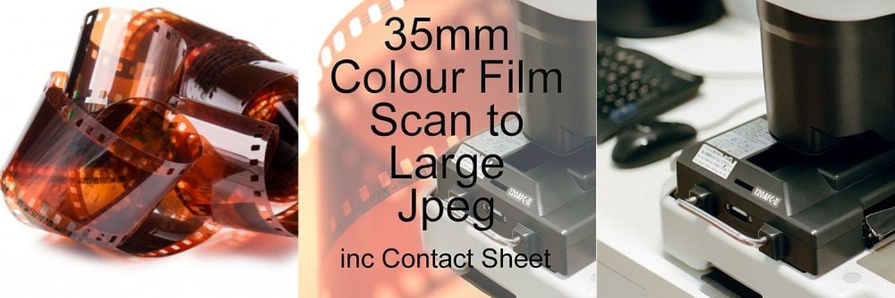 35mm COLOUR FILM PROCESS AND LARGE JPEG SCAN INC CONTACT SHEET