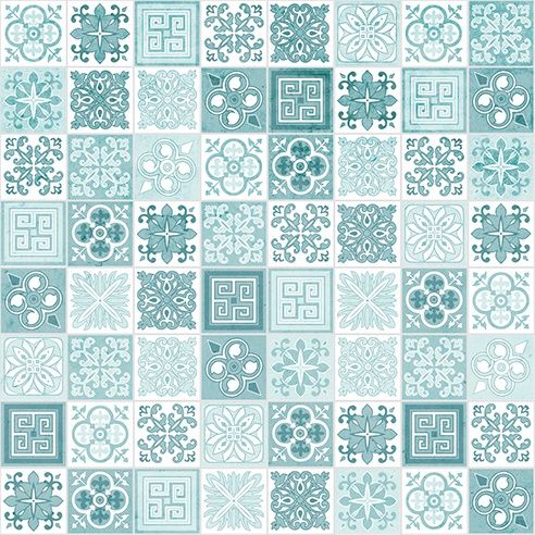 Showerwall SW077 Victorian Turquoise - 2.4mtr Square Edged Wall Panel