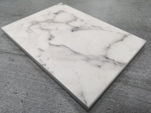 Duropal S63009CM Carrara Marble - 4.1mtr Compact Solid Laminate Breakfast B