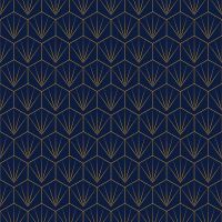 Showerwall SCA42 Deco Tile Navy Mustard  - 2.4mtr Square Edged Wall Panel