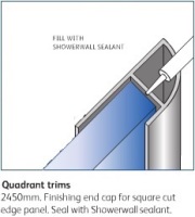 Showerwall SWA002 Bright Silver Quadrant