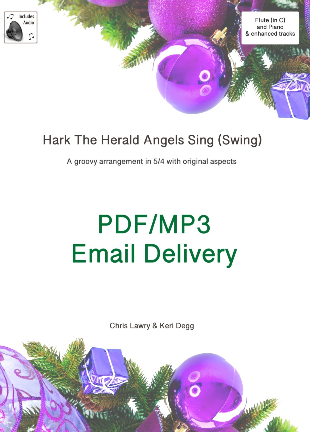 Hark The Herald Angel's Sing (Swing!) Jazz inspired arrangement Flute & Pia