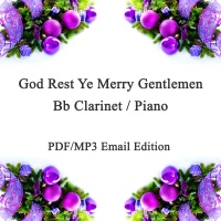God Rest Ye Merry Gentlemen Jazz inspired arrangement Bb Clarinet & Piano. PDF/MP3 edition
