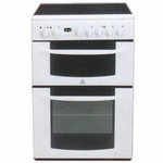 Indesit Electric Cooker Double Oven 60cm White 