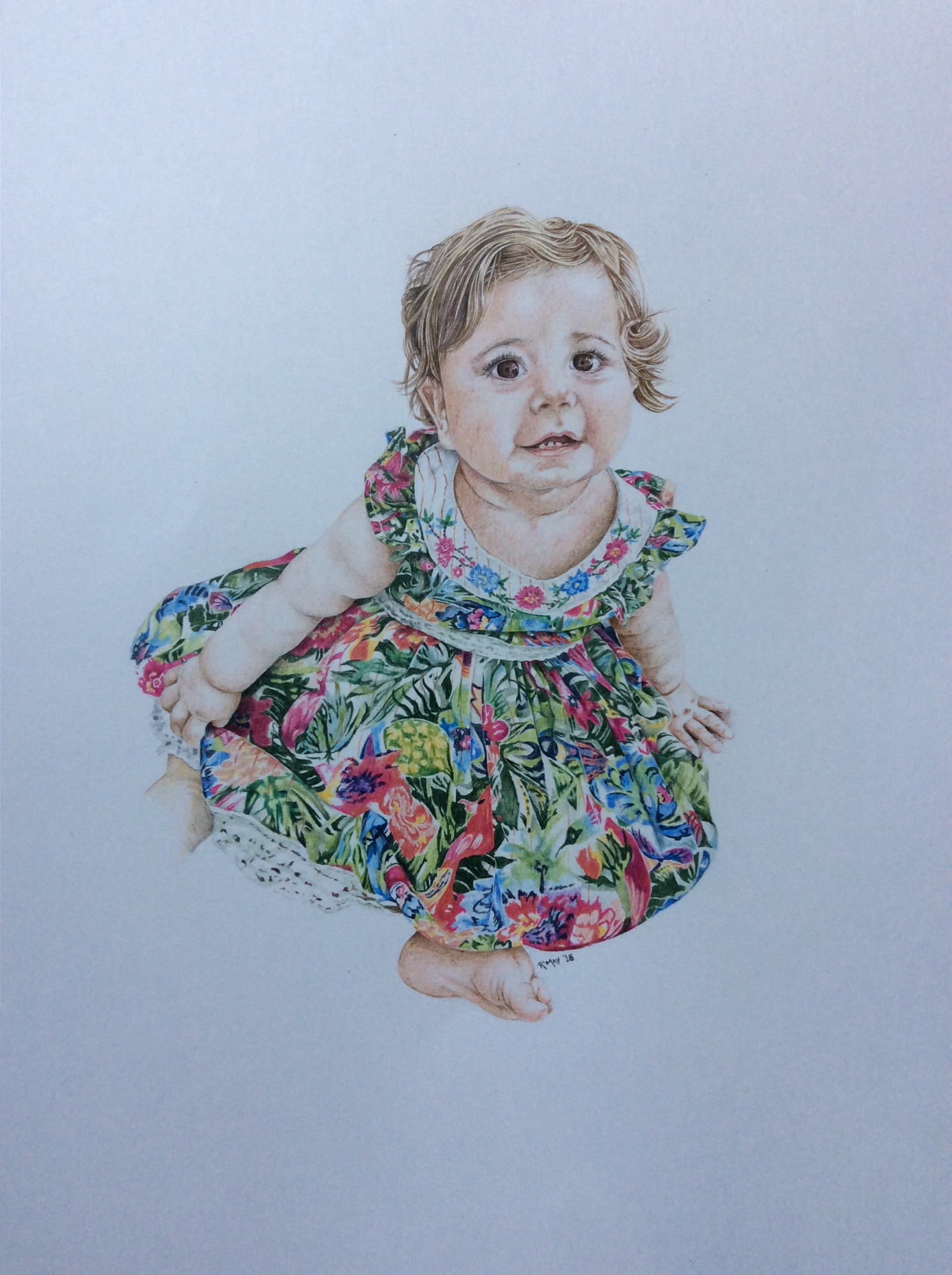 Coloured pencil child portrait