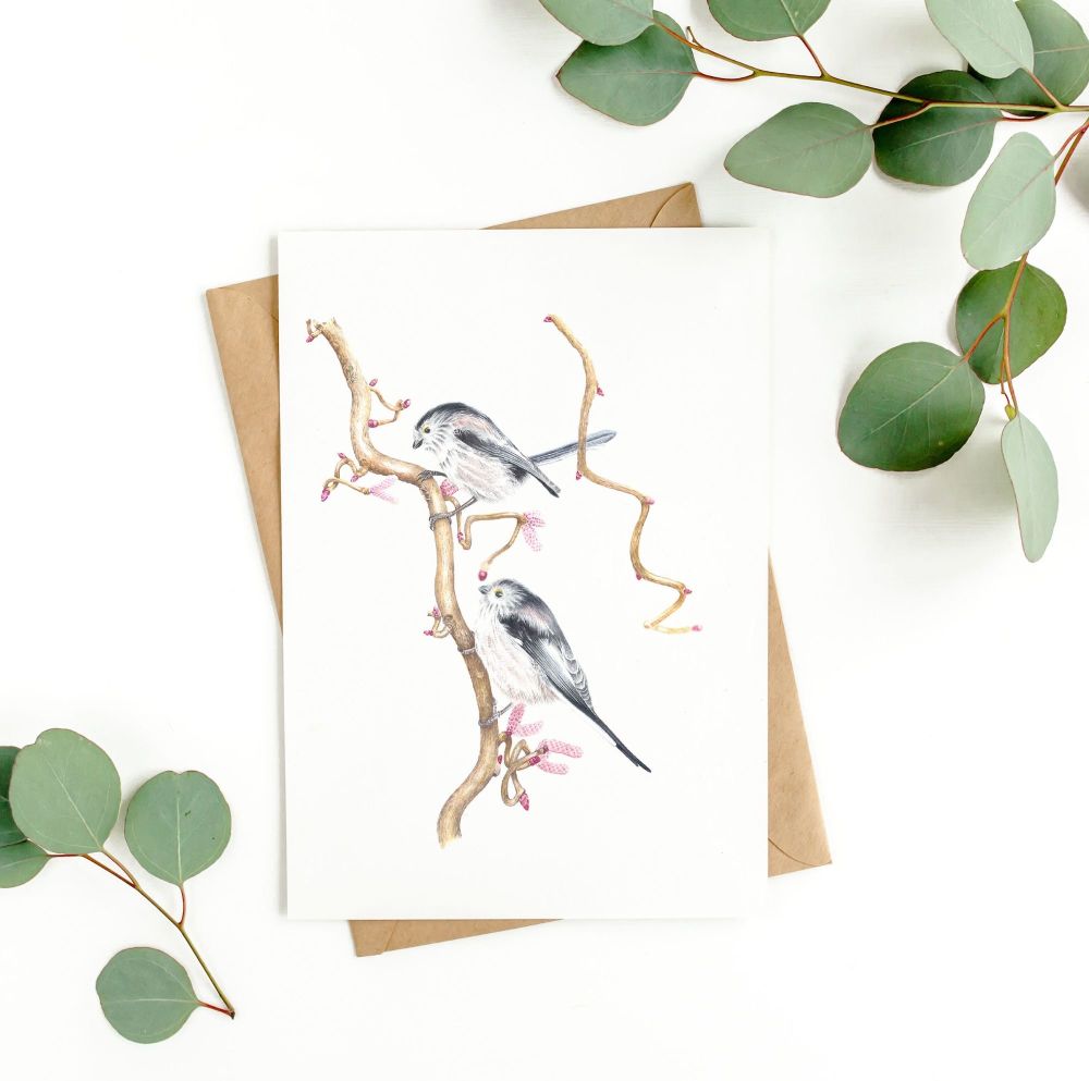 'Long Tailed Tit' - Greetings Card