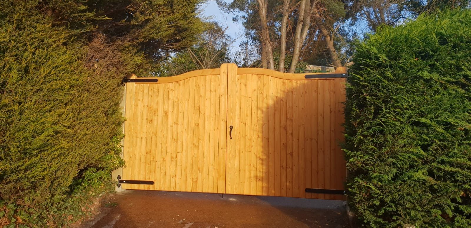 JQ swept top gates - 1coat teak
