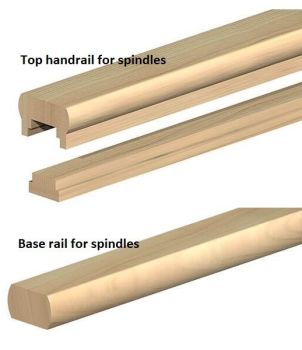 Handrail & Base Rail for spindles- 2.4m long