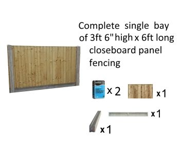 H2- Complete  3ft 6" high Closeboard Panel Fencing Kit