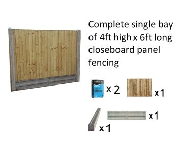 H3- Complete 4ft high Closeboard Panel Fencing Kit