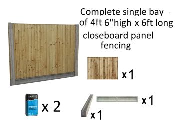H4-   Complete  4ft 6"high Closeboard Panel Fencing Kit