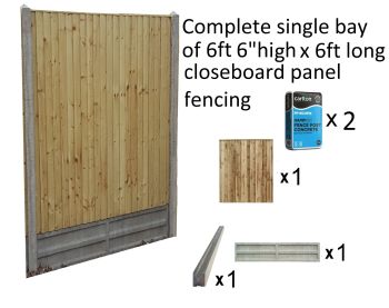 H91- Complete 6ft 6" high Closeboard Panel Fencing Kit