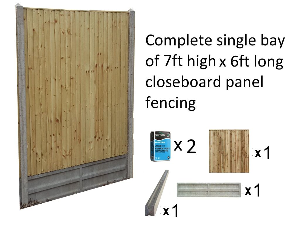 H92- Complete  7ft high Closeboard Panel Fencing  Kit