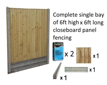 H8- Complete  6ft high Closeboard Panel Fencing Kit