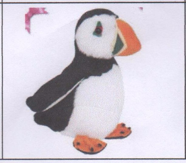 KB0027 soft toy vibrating puffin 4.5" high