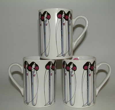 EL682/C Porcelain mug - Double pink lady - Rennie Macintosh