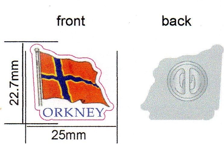 KB032 Metal Pin badge - Orkney flag