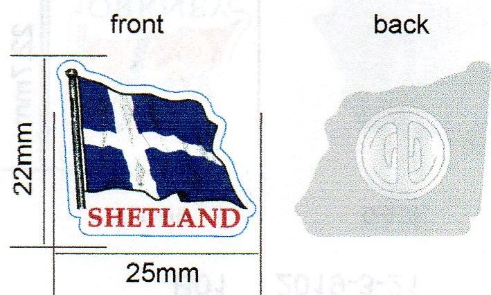 KB032 Metal pin badge - Shetland flag